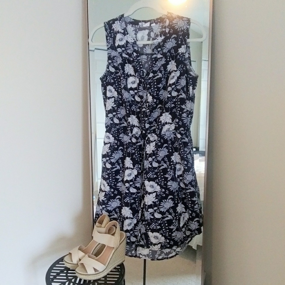 GAP Tie-waist Navy Shirt Dress - Size XS